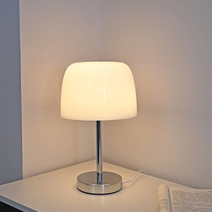 Lampe de table LED en verre cylindrique champignon minimaliste moderne pour chambre 