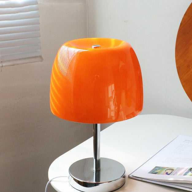 Lampe de table LED en verre cylindrique champignon minimaliste moderne pour chambre 