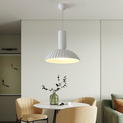 Lámpara colgante LED de resina y yeso en forma de media luna moderna minimalista para comedor 