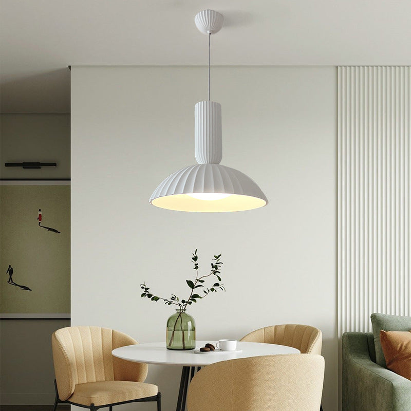 Lámpara colgante LED de resina y yeso en forma de media luna moderna minimalista para comedor 