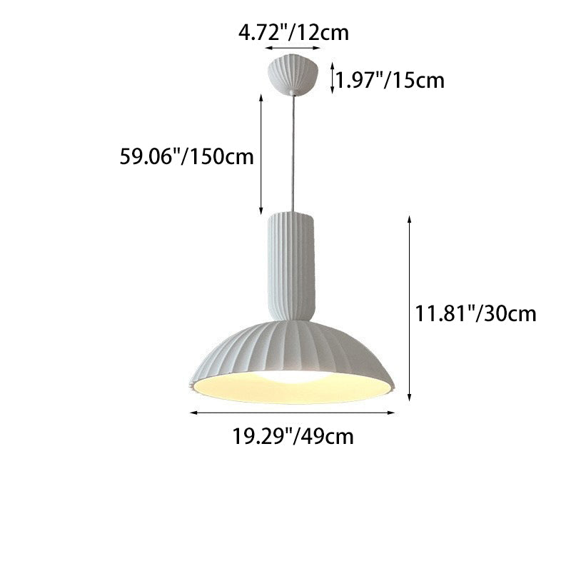 Lámpara colgante LED de resina y yeso en forma de media luna moderna minimalista para comedor 