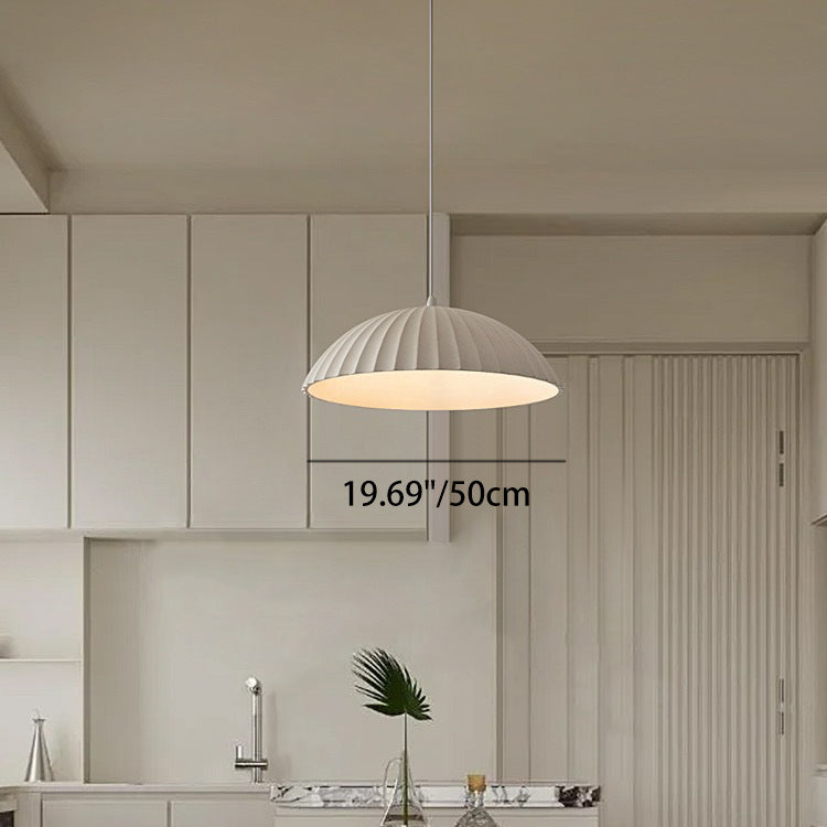 Lámpara colgante LED de resina y yeso en forma de media luna moderna minimalista para comedor 