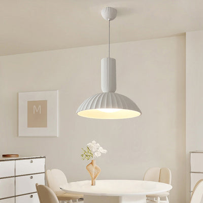 Lámpara colgante LED de resina y yeso en forma de media luna moderna minimalista para comedor 