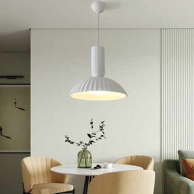 Lámpara colgante LED de resina y yeso en forma de media luna moderna minimalista para comedor 