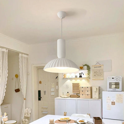 Lámpara colgante LED de resina y yeso en forma de media luna moderna minimalista para comedor 