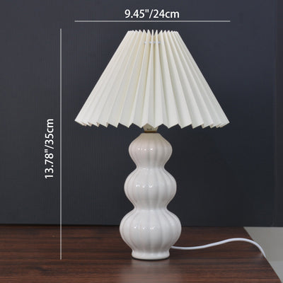 Moderne Art Deco Kegelförmige Kürbis-Keramik PP 1-Licht Tischlampe für das Schlafzimmer 