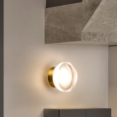 Contemporary Scandinavian Round Cylindrical Iron Acrylic LED Semi-Flush Mount Ceiling Light For Bedroom