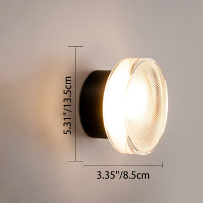 Contemporary Scandinavian Round Cylindrical Iron Acrylic LED Semi-Flush Mount Ceiling Light For Bedroom