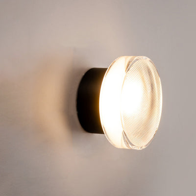 Contemporary Scandinavian Round Cylindrical Iron Acrylic LED Semi-Flush Mount Ceiling Light For Bedroom