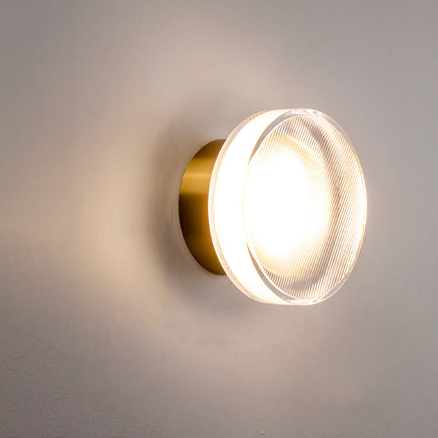 Contemporary Scandinavian Round Cylindrical Iron Acrylic LED Semi-Flush Mount Ceiling Light For Bedroom