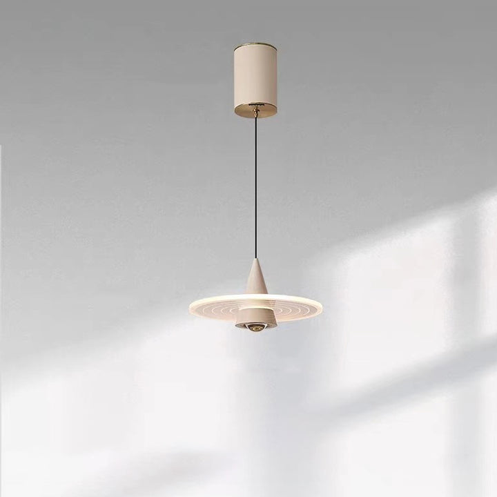 Moderne minimalistische dreieckige Ringzylinder-Hardware-Acryl-LED-Pendelleuchte für das Schlafzimmer 