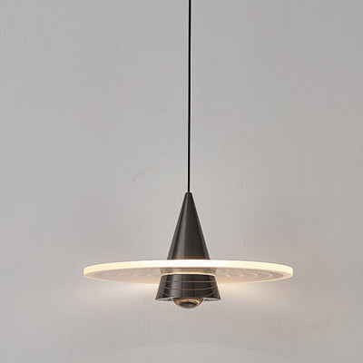 Modern Minimalist Triangular Ring Cylinder Hardware Acrylic LED Pendant Light For Bedroom