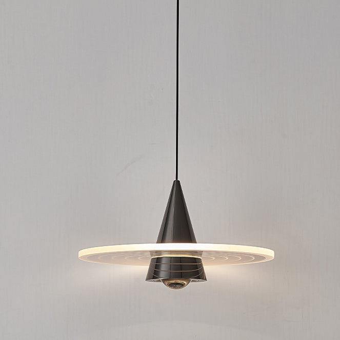 Modern Minimalist Triangular Ring Cylinder Hardware Acrylic LED Pendant Light For Bedroom