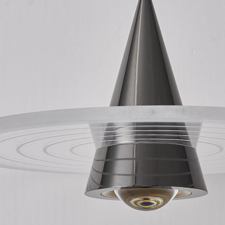 Moderne minimalistische dreieckige Ringzylinder-Hardware-Acryl-LED-Pendelleuchte für das Schlafzimmer 