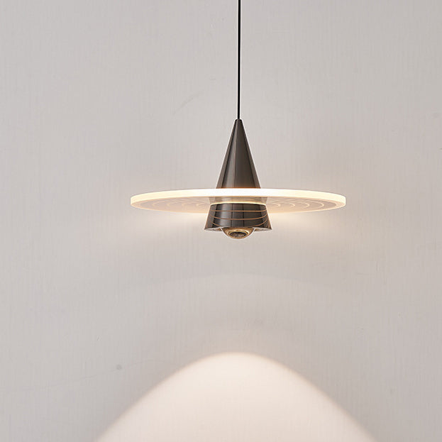 Modern Minimalist Triangular Ring Cylinder Hardware Acrylic LED Pendant Light For Bedroom