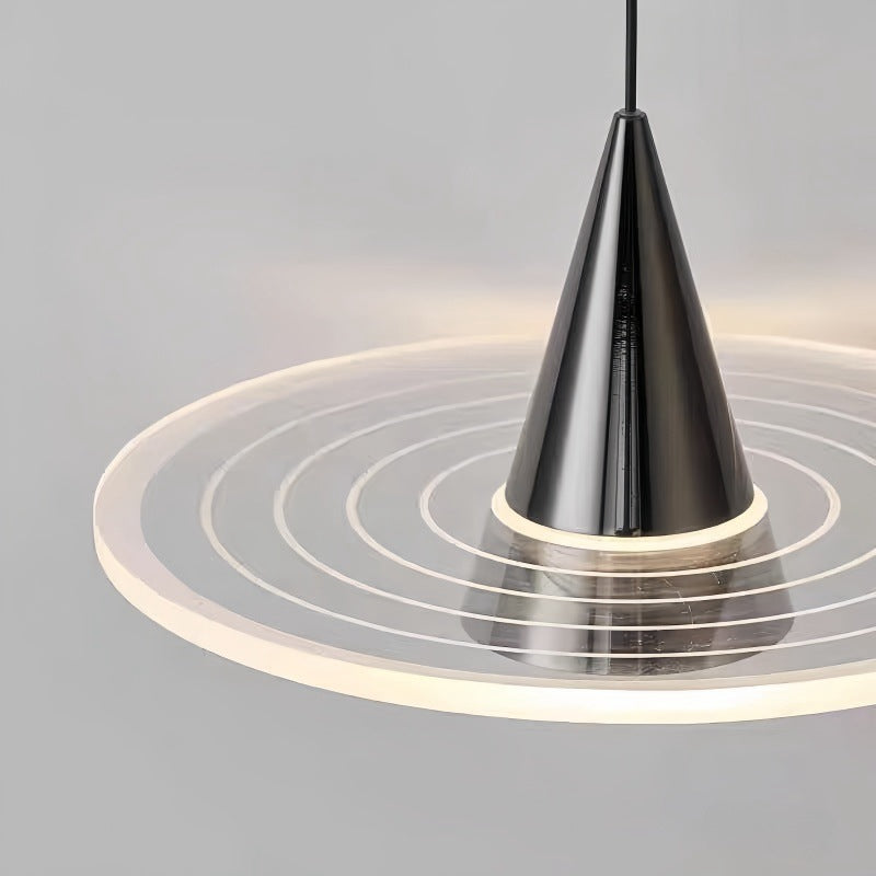 Moderne minimalistische dreieckige Ringzylinder-Hardware-Acryl-LED-Pendelleuchte für das Schlafzimmer 