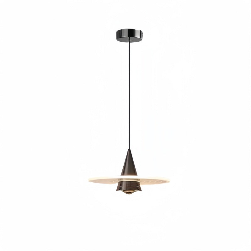 Moderne minimalistische dreieckige Ringzylinder-Hardware-Acryl-LED-Pendelleuchte für das Schlafzimmer 