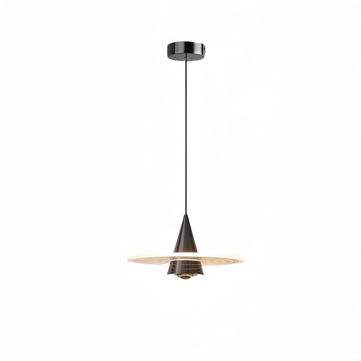 Moderne minimalistische dreieckige Ringzylinder-Hardware-Acryl-LED-Pendelleuchte für das Schlafzimmer 