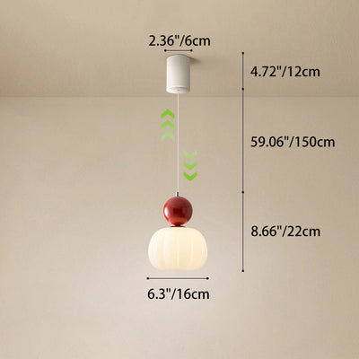 Contemporary Scandinavian Pumpkin Shell Iron Acrylic 1-Light Pendant Light For Bedroom