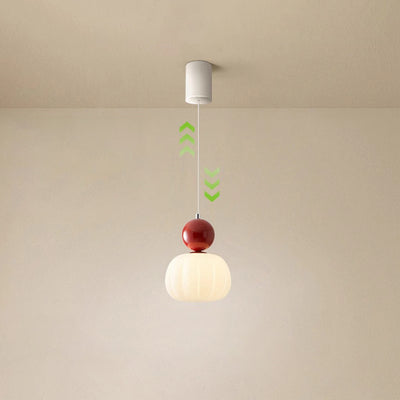 Contemporary Scandinavian Pumpkin Shell Iron Acrylic 1-Light Pendant Light For Bedroom