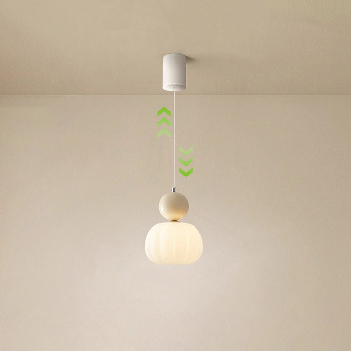 Lámpara colgante contemporánea escandinava de calabaza de hierro acrílico de 1 luz para dormitorio 