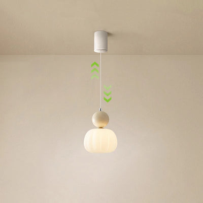 Contemporary Scandinavian Pumpkin Shell Iron Acrylic 1-Light Pendant Light For Bedroom