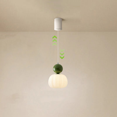 Contemporary Scandinavian Pumpkin Shell Iron Acrylic 1-Light Pendant Light For Bedroom