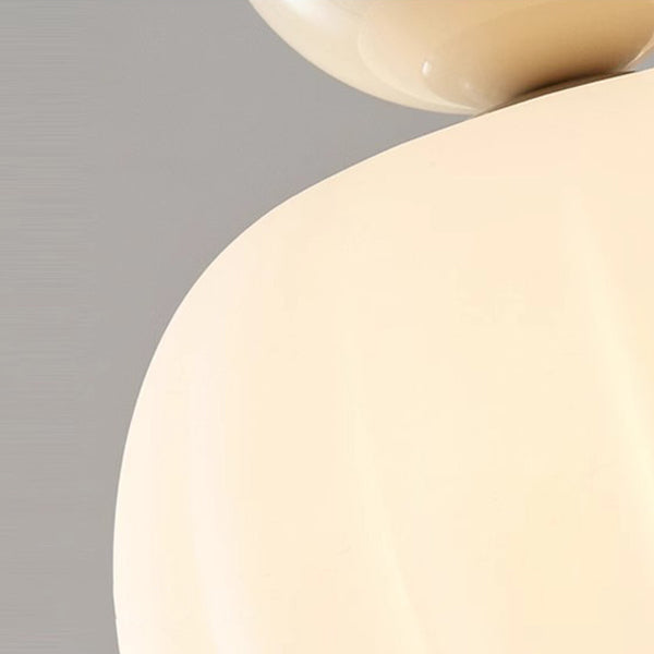 Lámpara colgante contemporánea escandinava de calabaza de hierro acrílico de 1 luz para dormitorio 
