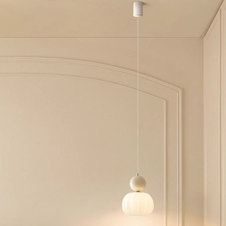 Lámpara colgante contemporánea escandinava de calabaza de hierro acrílico de 1 luz para dormitorio 
