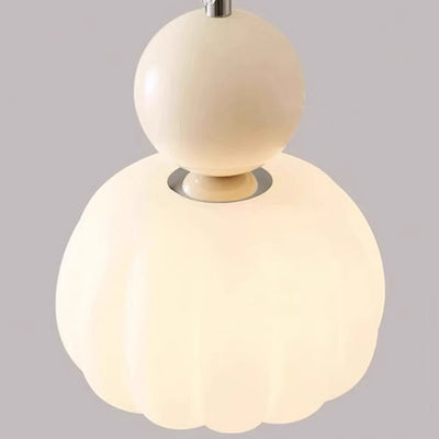 Contemporary Scandinavian Pumpkin Shell Iron Acrylic 1-Light Pendant Light For Bedroom