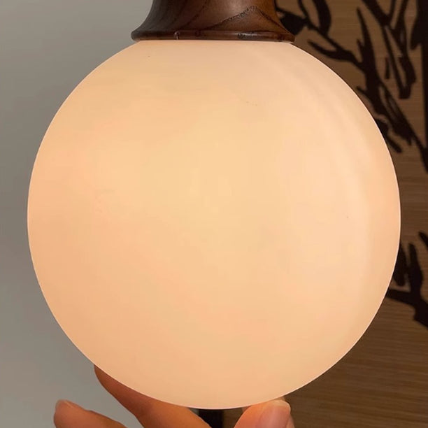 Traditional Vintage Round Ball Ambient Iron Glass 1-Light Pendant Light For Bedroom