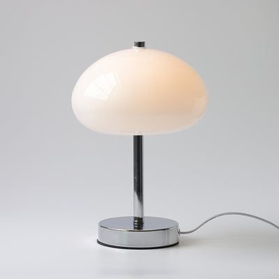Modern Minimalist Spherical Half Circle Iron Glass 1-Light Table Lamp For Bedroom