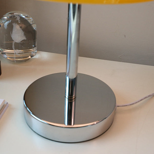 Modern Minimalist Spherical Half Circle Iron Glass 1-Light Table Lamp For Bedroom