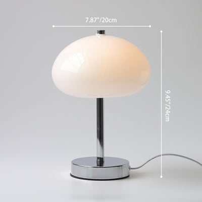 Modern Minimalist Spherical Half Circle Iron Glass 1-Light Table Lamp For Bedroom