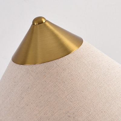 Modern Minimalist Conical Trapezoidal Warm Atmosphere Iron Fabric 1-Light Table Lamp For Bedroom