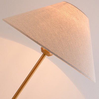 Modern Minimalist Conical Trapezoidal Warm Atmosphere Iron Fabric 1-Light Table Lamp For Bedroom