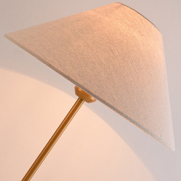 Modern Minimalist Conical Trapezoidal Warm Atmosphere Iron Fabric 1-Light Table Lamp For Bedroom