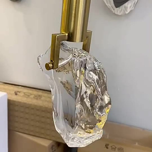 Moderne Art Déco Zylindrische Kupfer Kristall 1-Licht Wandleuchte für den Flur 