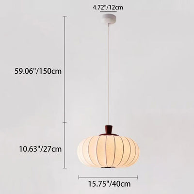 Traditional Chinese Oval Warm Atmosphere Wood Silk 3/4 Light Pendant Light For Bedroom
