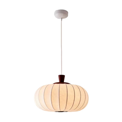 Traditional Chinese Oval Warm Atmosphere Wood Silk 3/4 Light Pendant Light For Bedroom