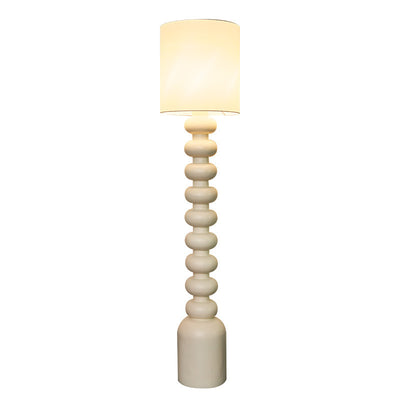 Modern Minimalist Cylindrical Fabric Resin 1-Light Standing Floor Lamp For Bedroom