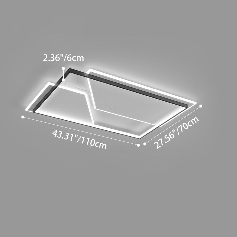 Modern Minimalist Round Square Rectangular Iron Acrylic LED Flush Mount Ceiling Light For Living Room
