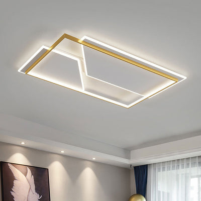 Modern Minimalist Round Square Rectangular Iron Acrylic LED Flush Mount Ceiling Light For Living Room
