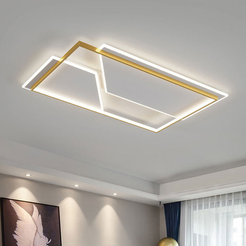 Modern Minimalist Round Square Rectangular Iron Acrylic LED Flush Mount Ceiling Light For Living Room