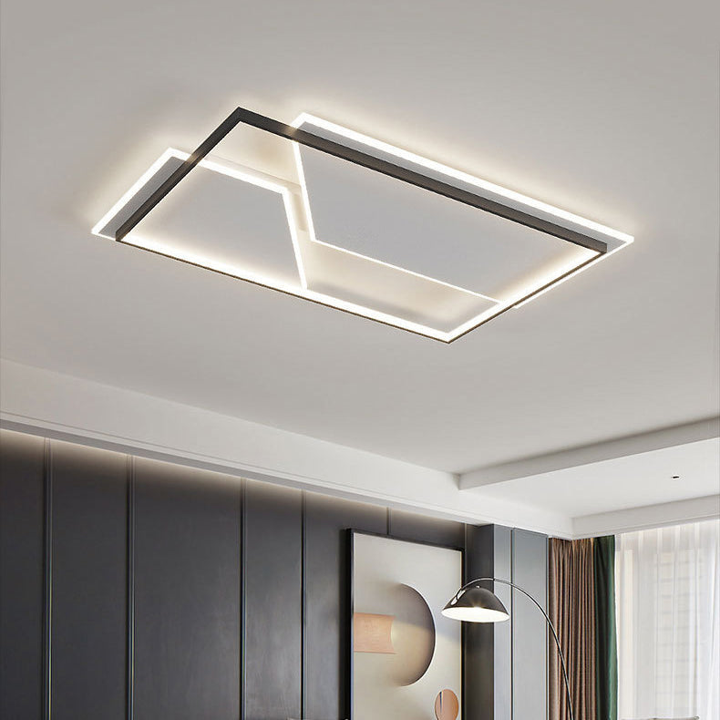 Modern Minimalist Round Square Rectangular Iron Acrylic LED Flush Mount Ceiling Light For Living Room