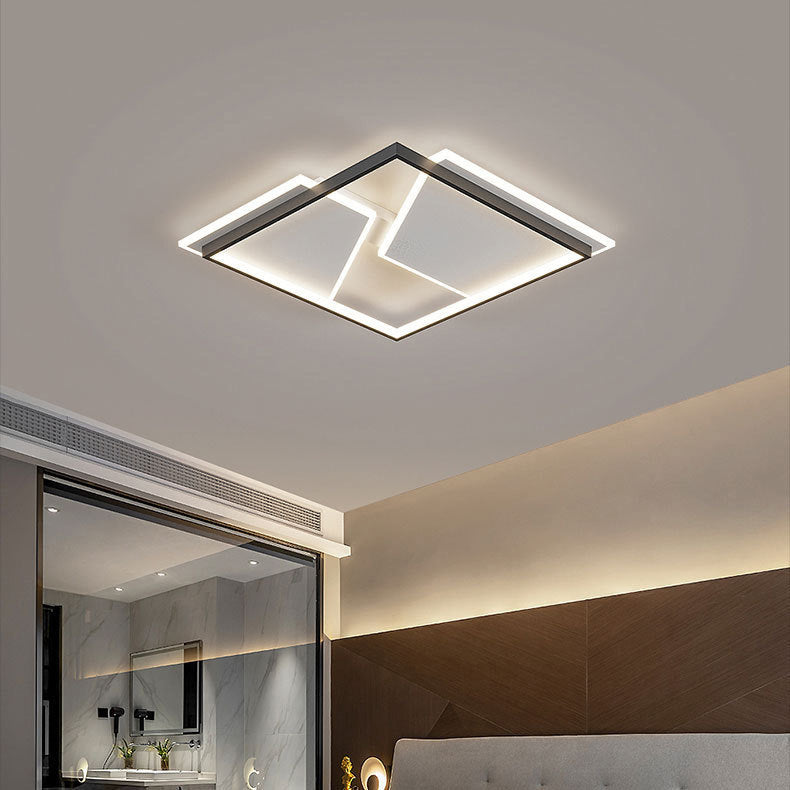 Modern Minimalist Round Square Rectangular Iron Acrylic LED Flush Mount Ceiling Light For Living Room