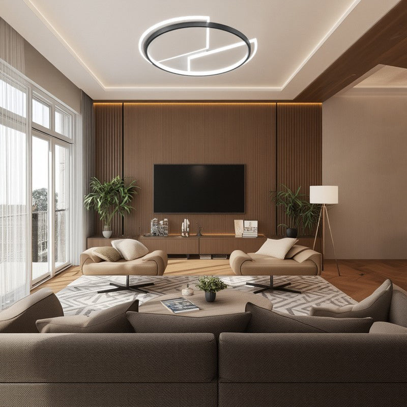 Modern Minimalist Round Square Rectangular Iron Acrylic LED Flush Mount Ceiling Light For Living Room