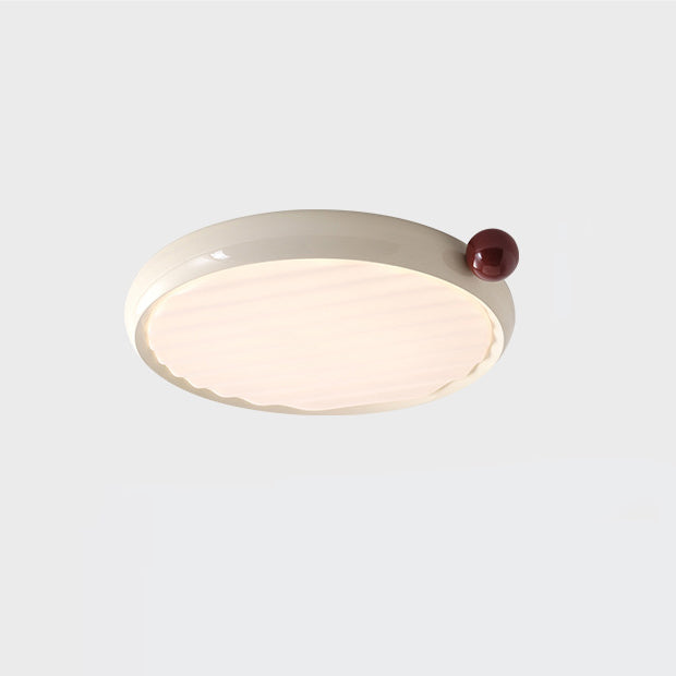 Modern Minimalist Oval Spherical Childlike Iron Acrylic LED Flush Mount Ceiling Light For Bedroom