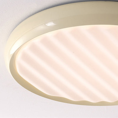 Modern Minimalist Oval Spherical Childlike Iron Acrylic LED Flush Mount Ceiling Light For Bedroom