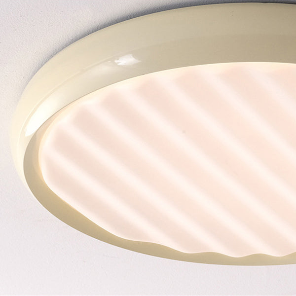 Modern Minimalist Oval Spherical Childlike Iron Acrylic LED Flush Mount Ceiling Light For Bedroom
